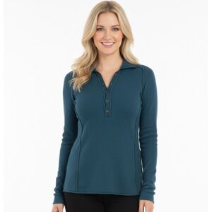 SOFT Surroundings size medium cotton, angora, cashmere blend teal sweater